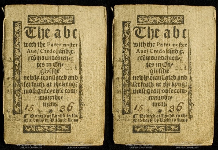 The ABC with the Pater noster, Aue, Credo, and .x. co[m]maundementes in Englysshe newly translated and set forth, at the kyngs most gracyouse commaundement